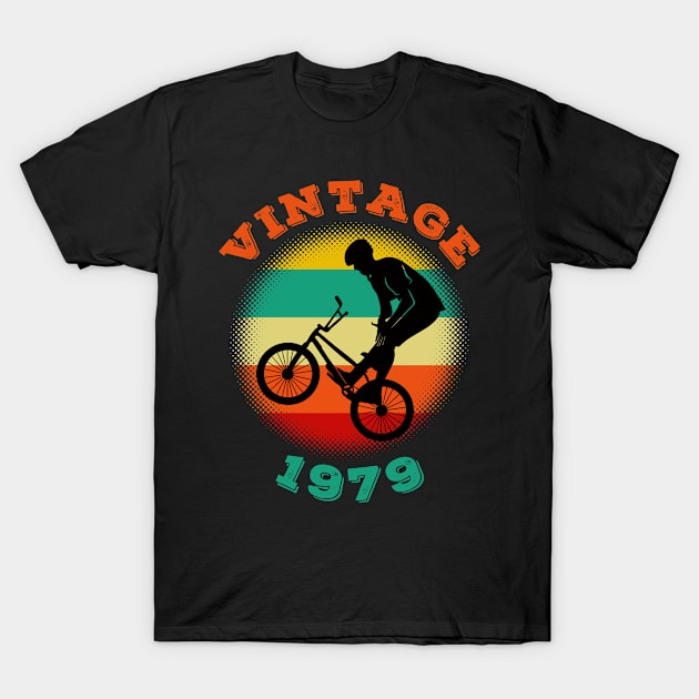 BMX Vintage 1979 Birthday Bicycle BMXer Bike Gift T-Shirt by LittleBoxOfLyrics